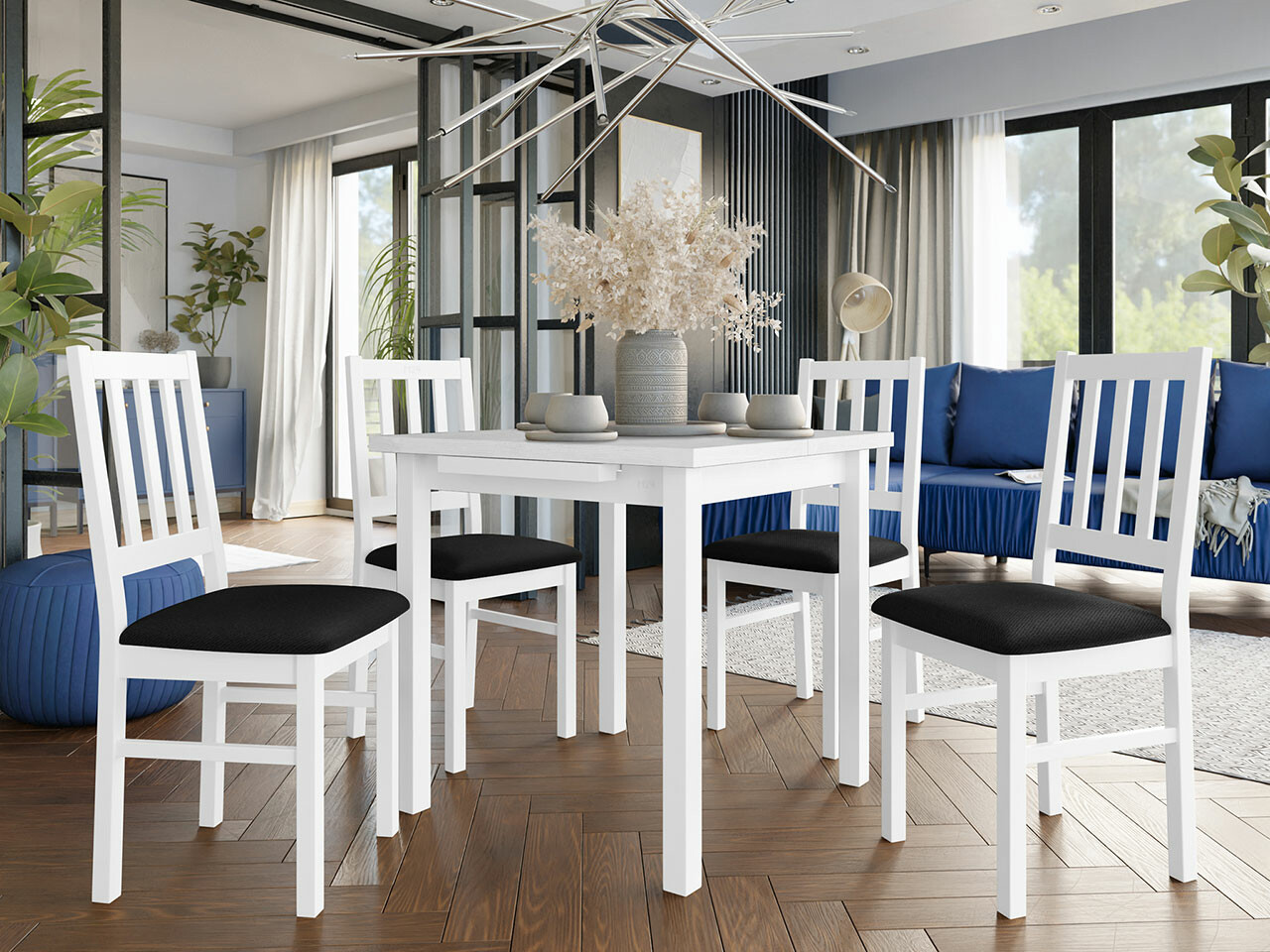 Borðstofusett Victorville 275 (Hvítur)