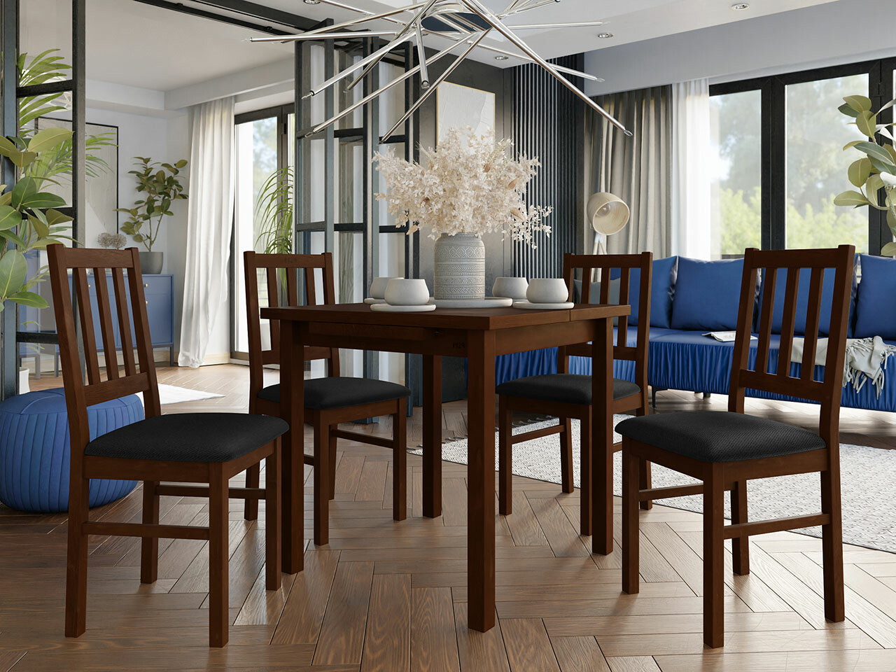Borðstofusett Victorville 275 (Valhneta)