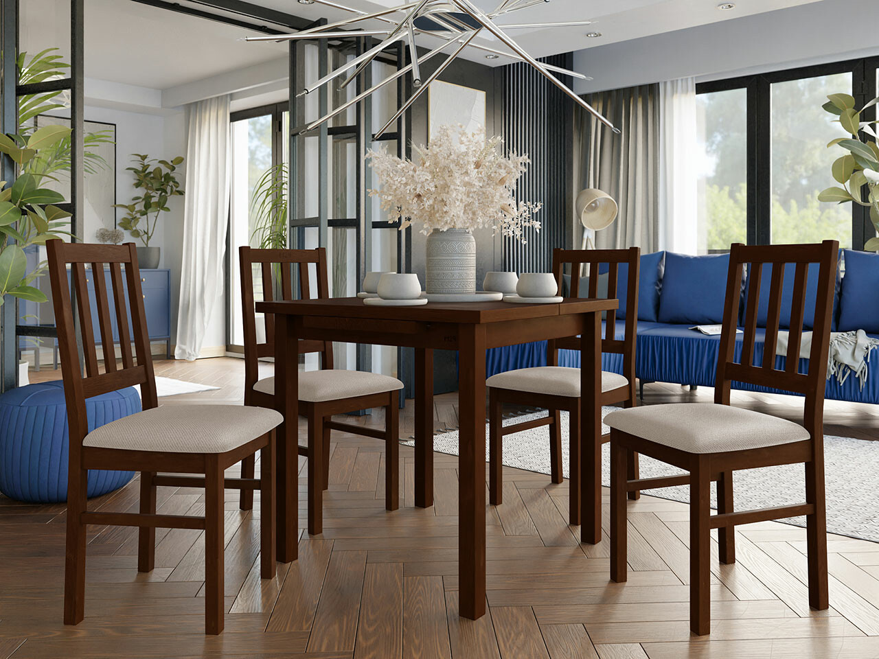 Borðstofusett Victorville 275 (Valhneta)