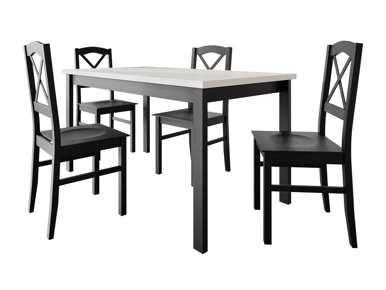 Borðstofusett Victorville 280 (Svartur + Hvítur)