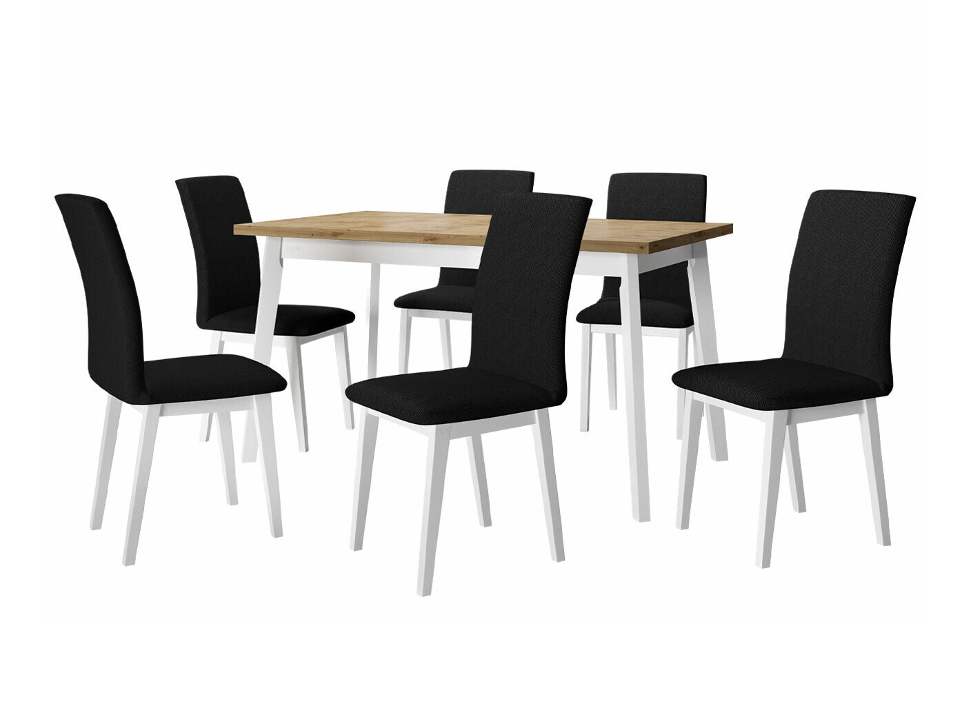 Borðstofusett Victorville 285 (Artisan-eik + Hvítur)