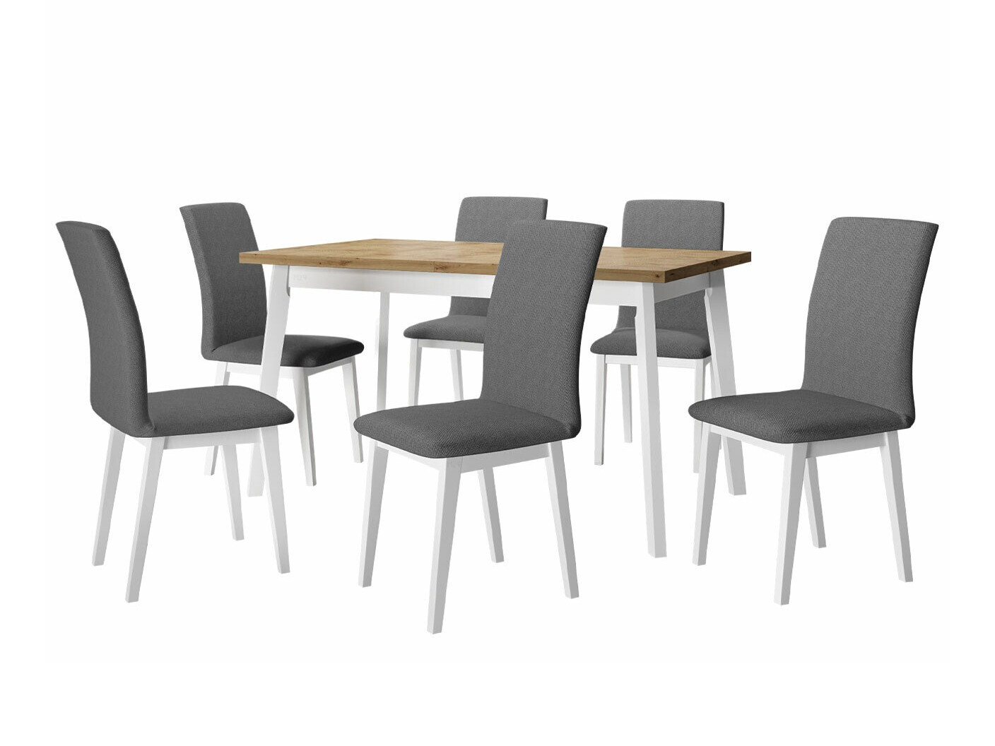 Borðstofusett Victorville 285 (Artisan-eik + Hvítur)