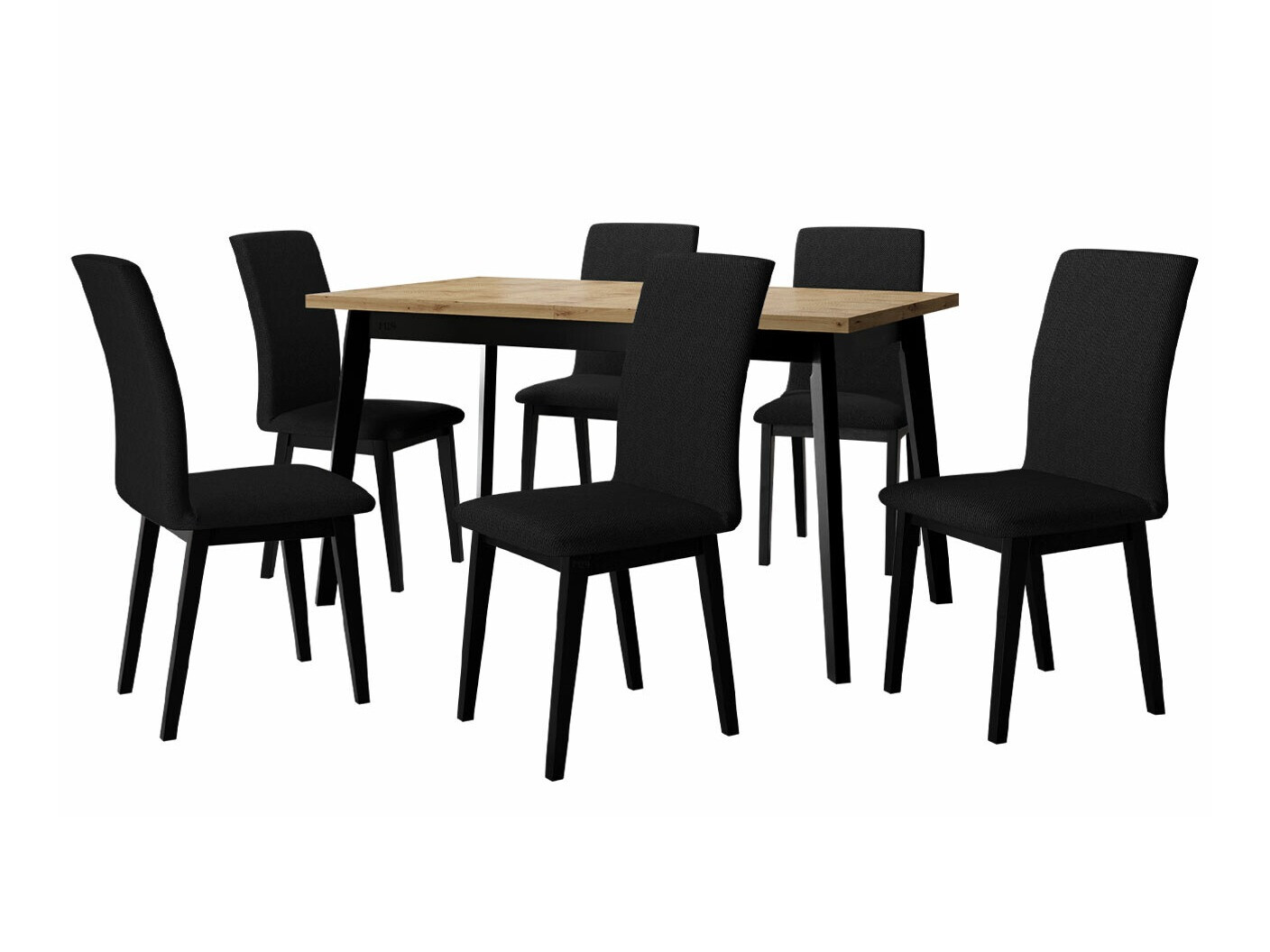 Borðstofusett Victorville 288 (Artisan-eik + Svartur)