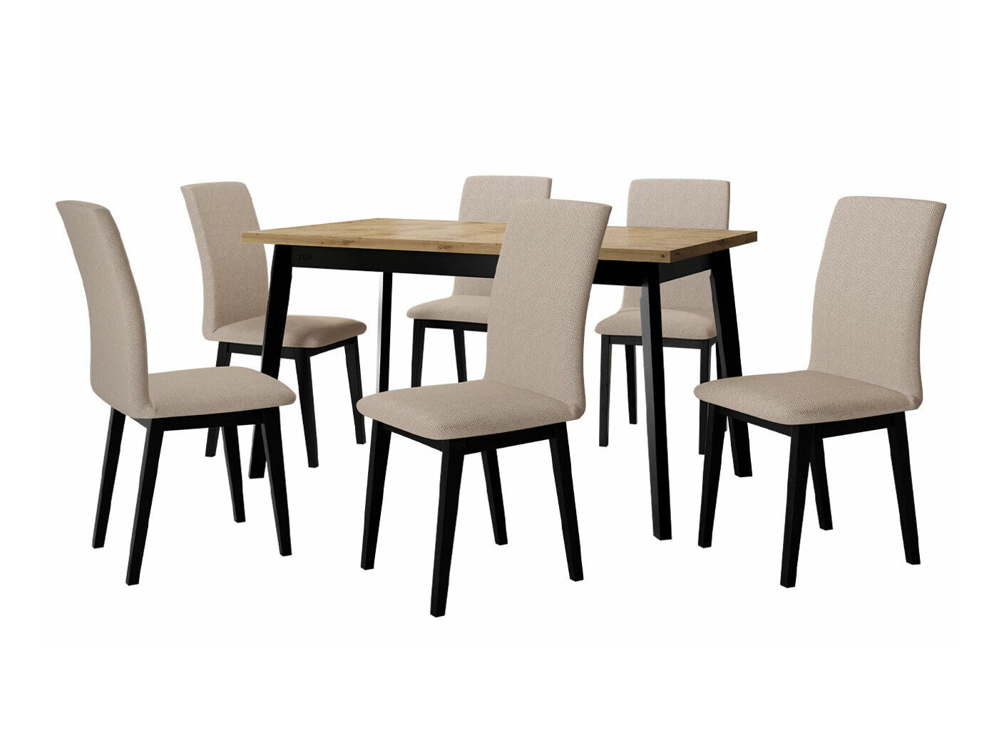 Borðstofusett Victorville 288 (Artisan-eik + Svartur)