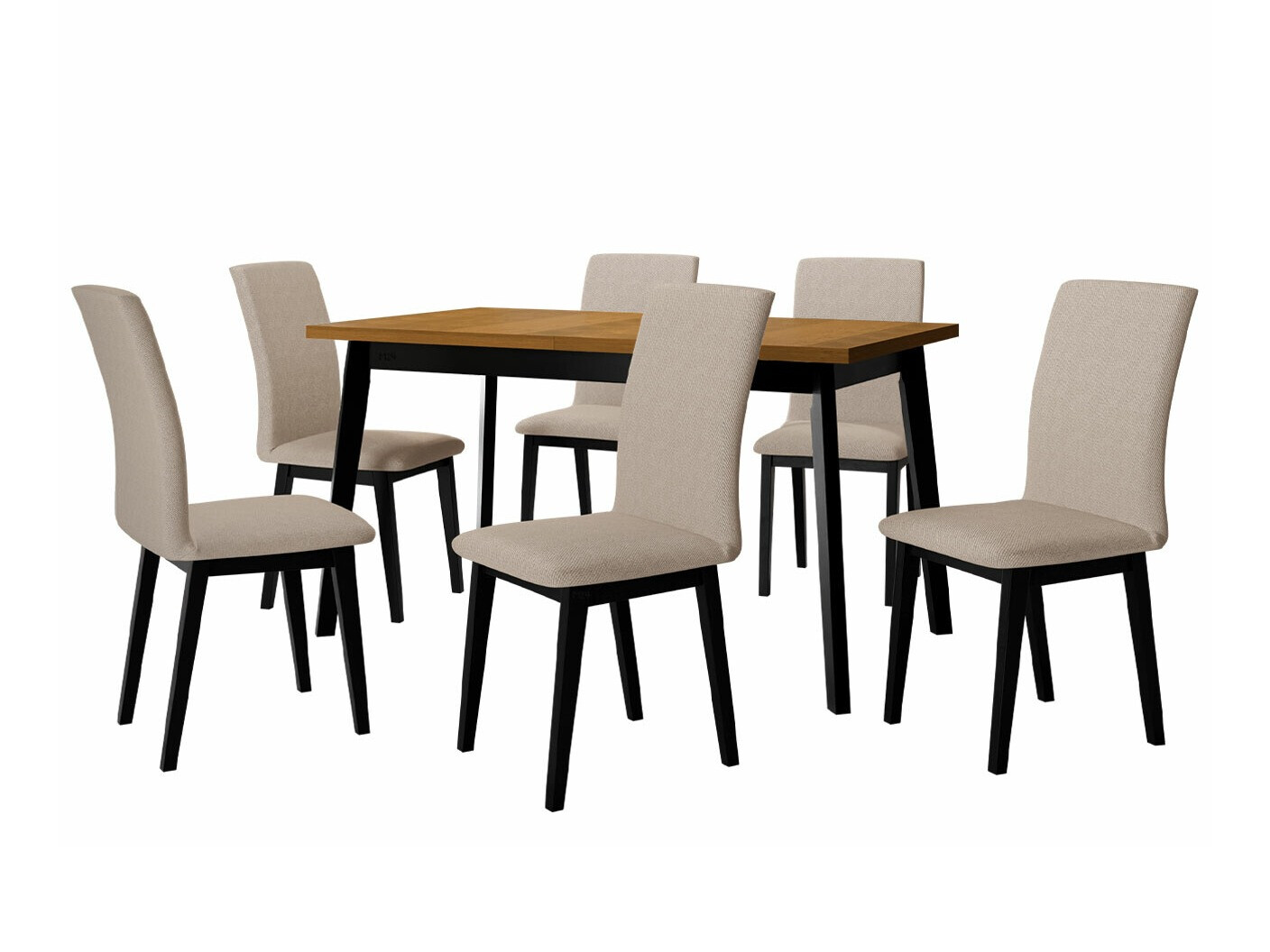 Borðstofusett Victorville 288 (Grandson-eik + Svartur)