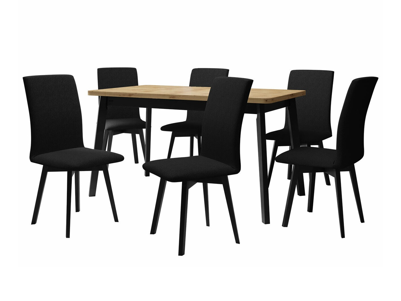 Borðstofusett Victorville 292 (Artisan-eik + Svartur)