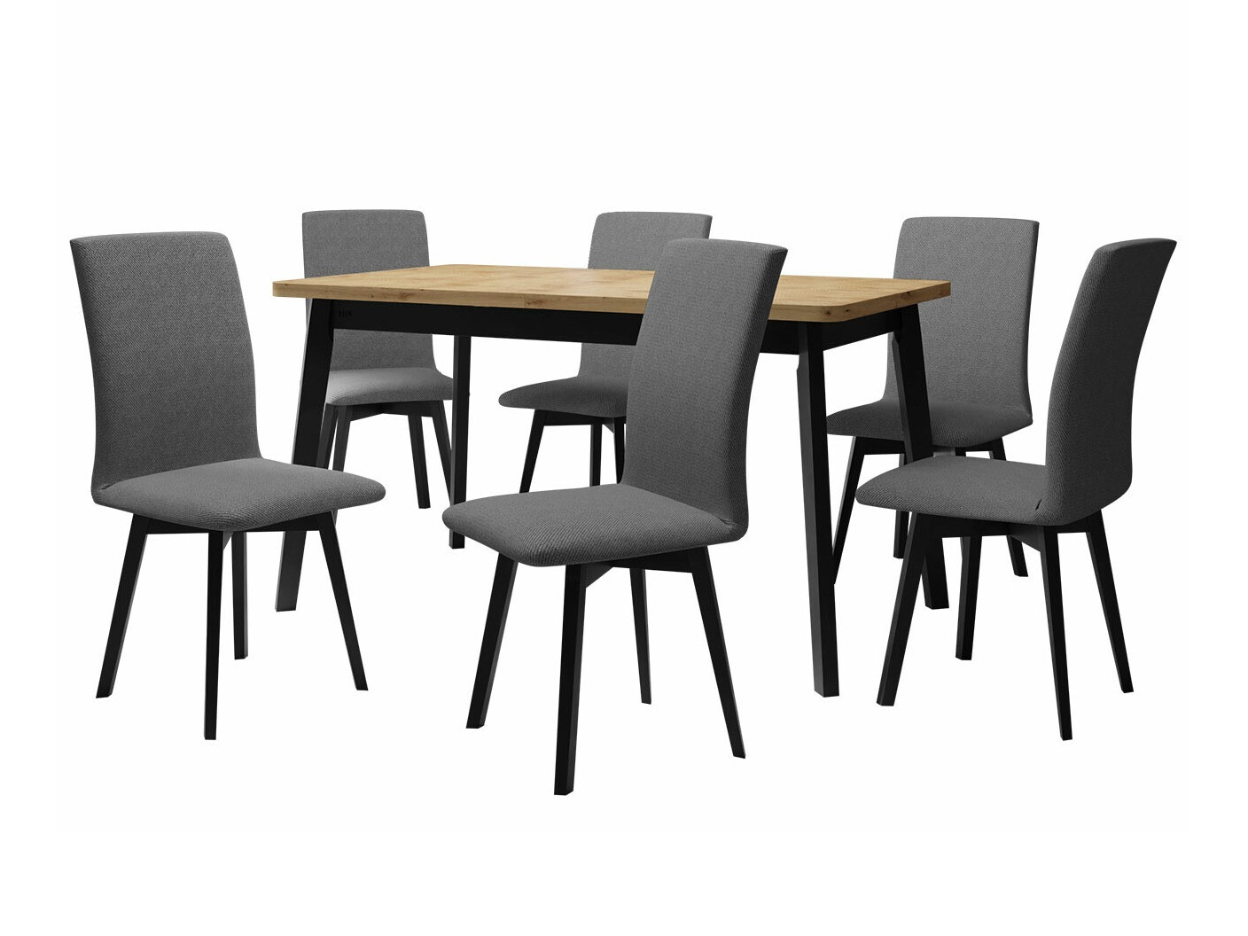 Borðstofusett Victorville 292 (Artisan-eik + Svartur)