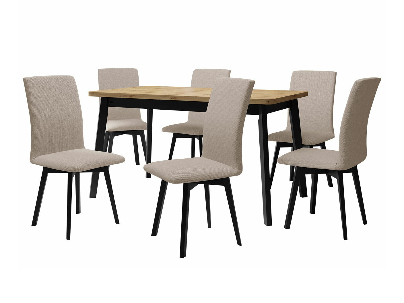 Borðstofusett Victorville 292 (Artisan-eik + Svartur)