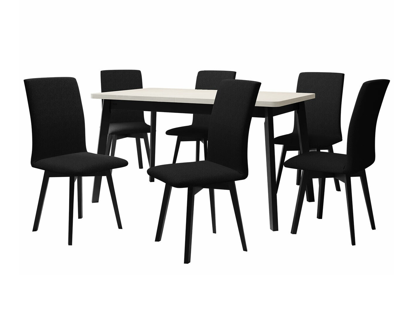 Borðstofusett Victorville 292 (Hvítur + Svartur)