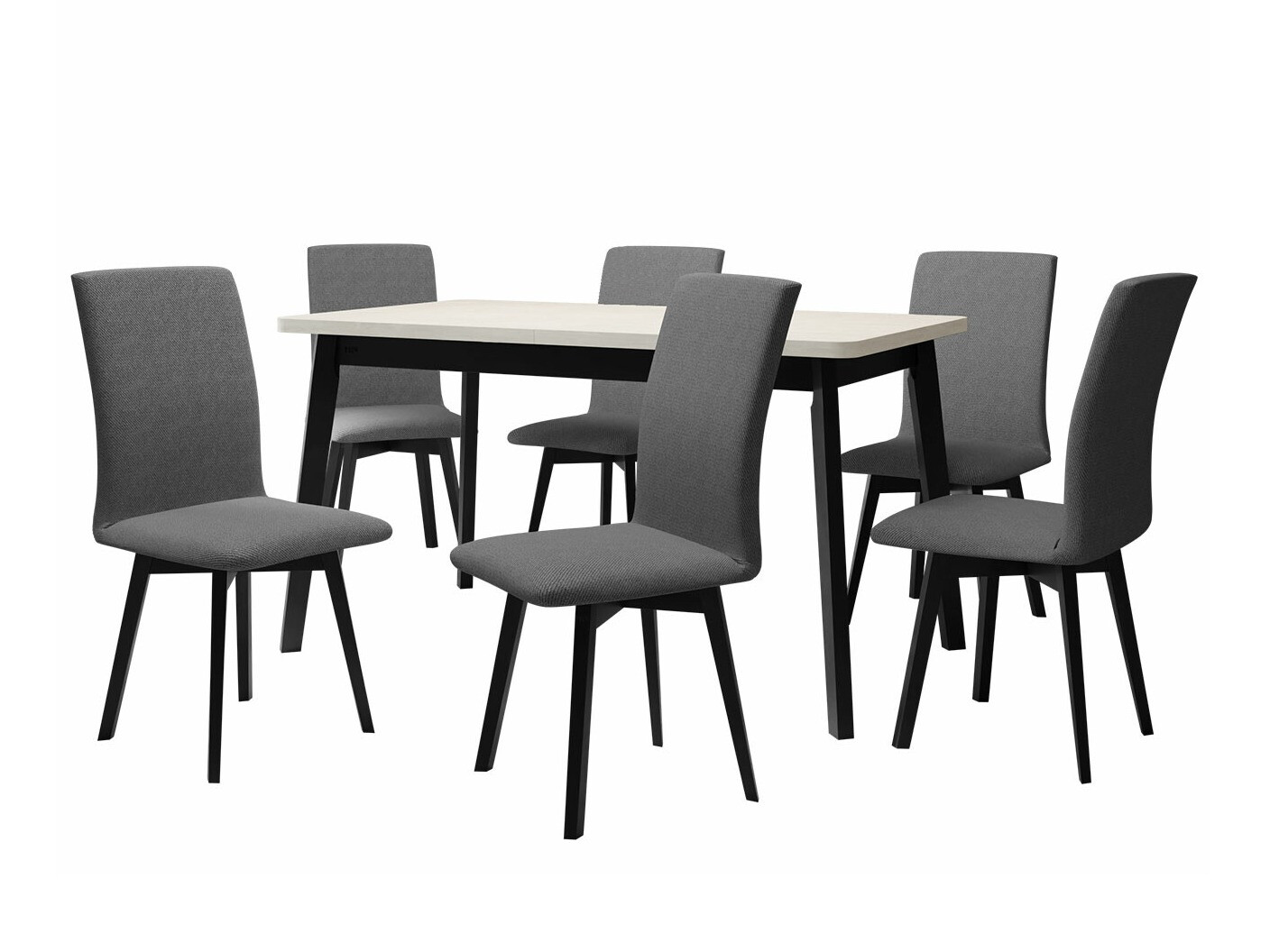Borðstofusett Victorville 292 (Hvítur + Svartur)