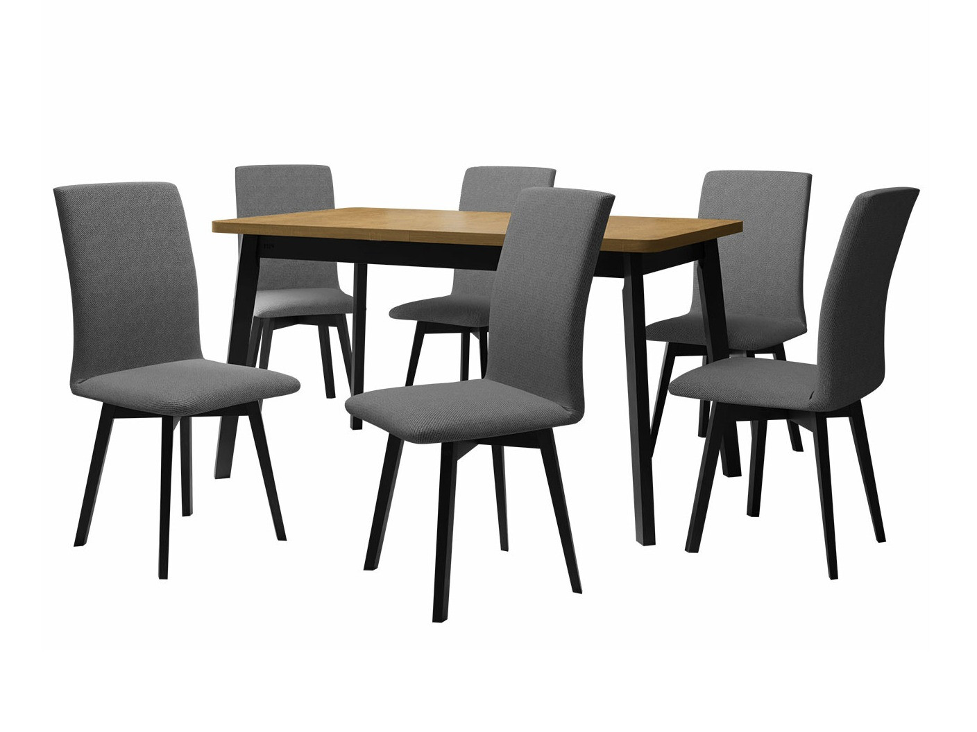 Borðstofusett Victorville 292 (Sonoma-eik + Svartur)