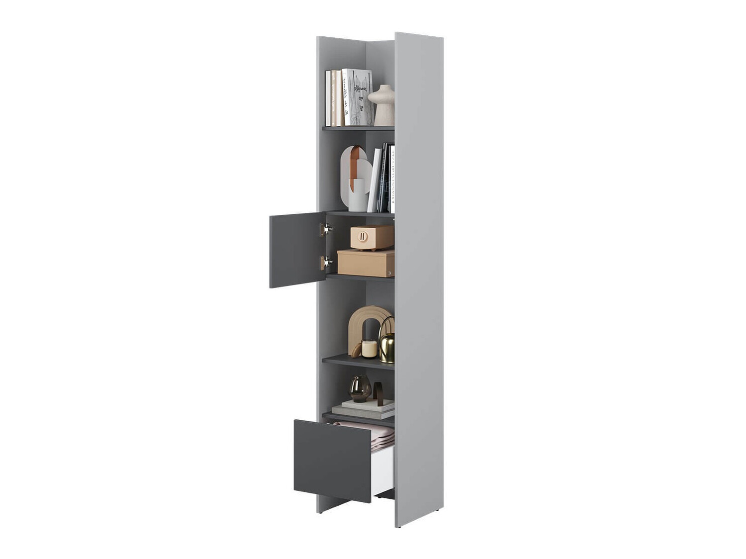 Bókahilla Concept Lenart VI (Grár + Grafít)