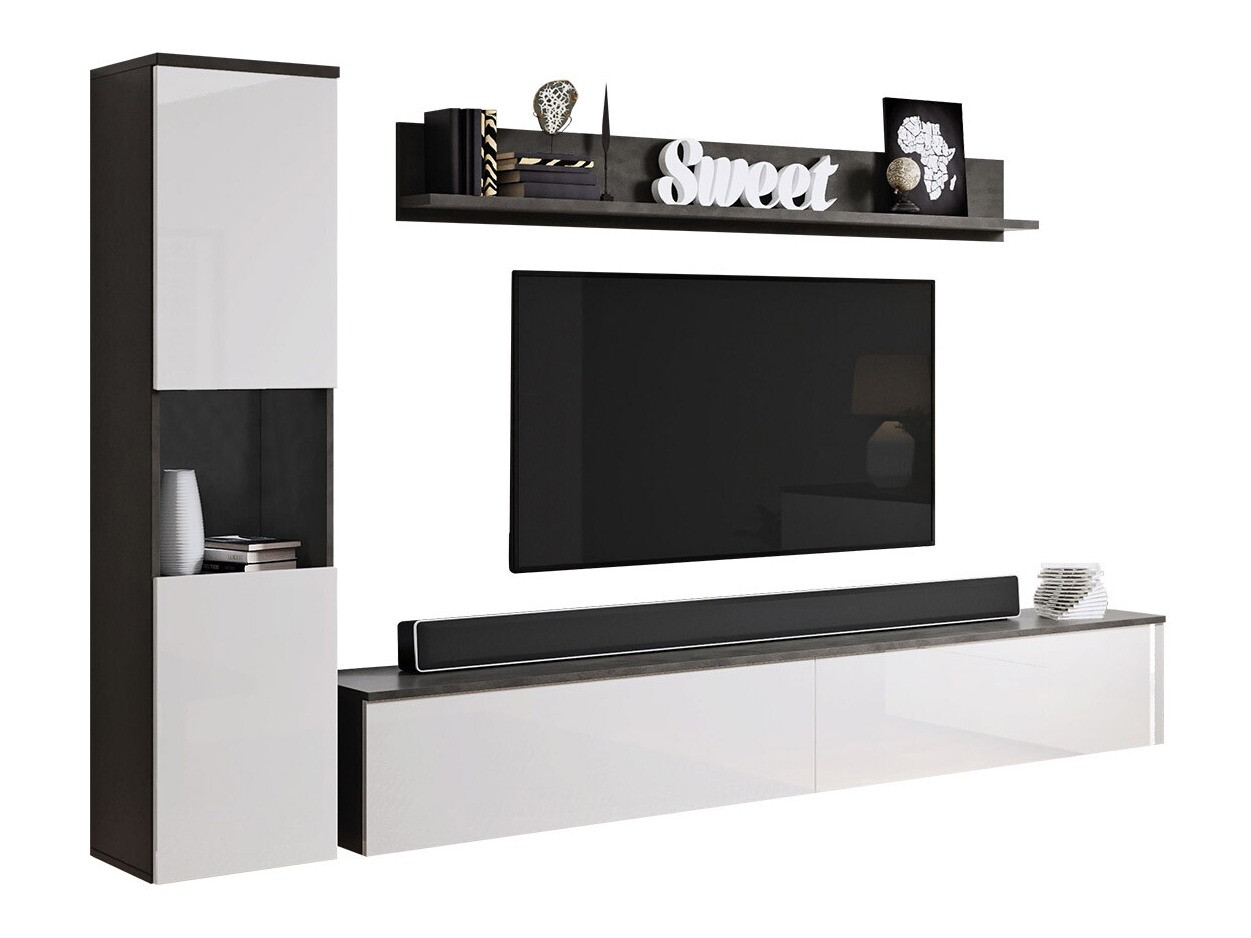 Stofusett Sarasota 130 (Dökkgrár + Hvítt háglans)
