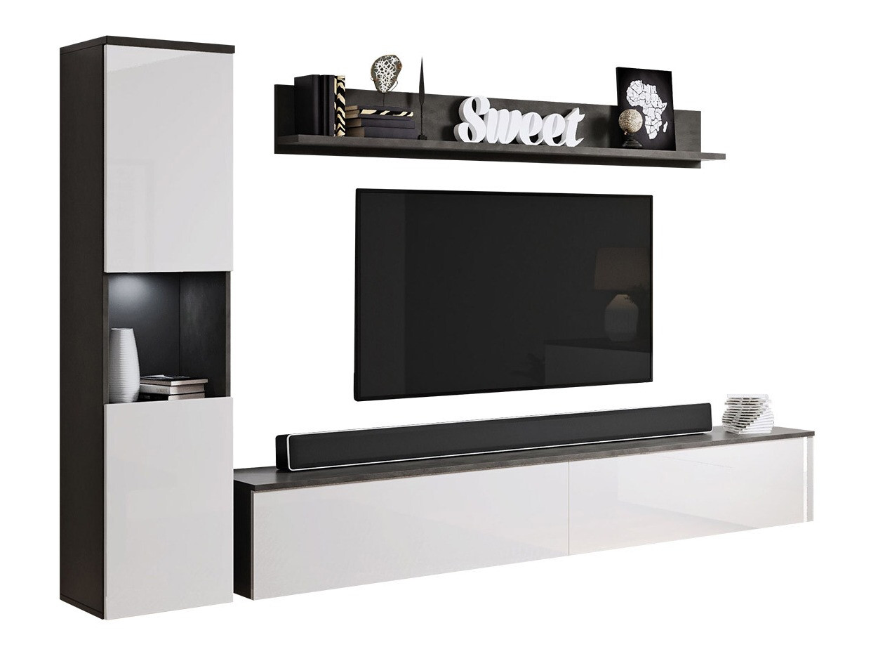 Stofusett Sarasota 130 (Dökkgrár + Hvítt háglans)