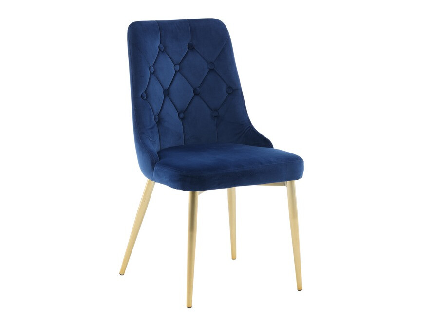 Borðstofusett Dallas 1256 (Blár + Gylltur)