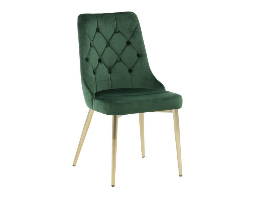 Borðstofusett Dallas 1256 (Grænn + Gylltur)