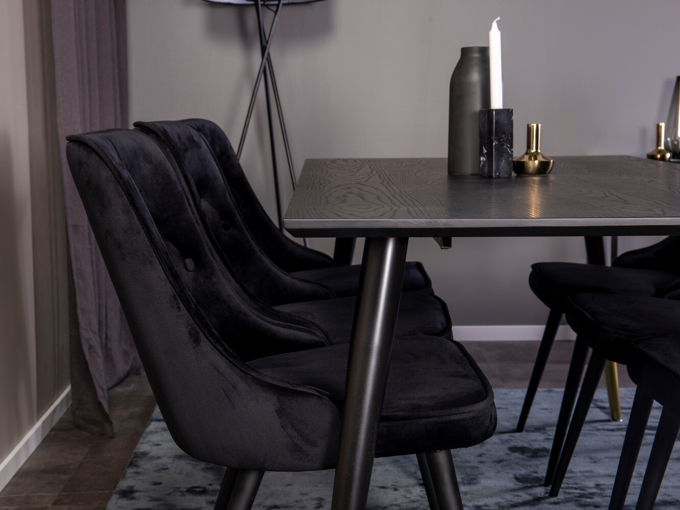 Borðstofusett Dallas 1256 (Svartur)