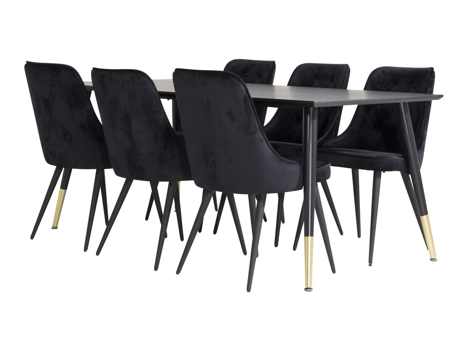 Borðstofusett Dallas 1256 (Svartur)