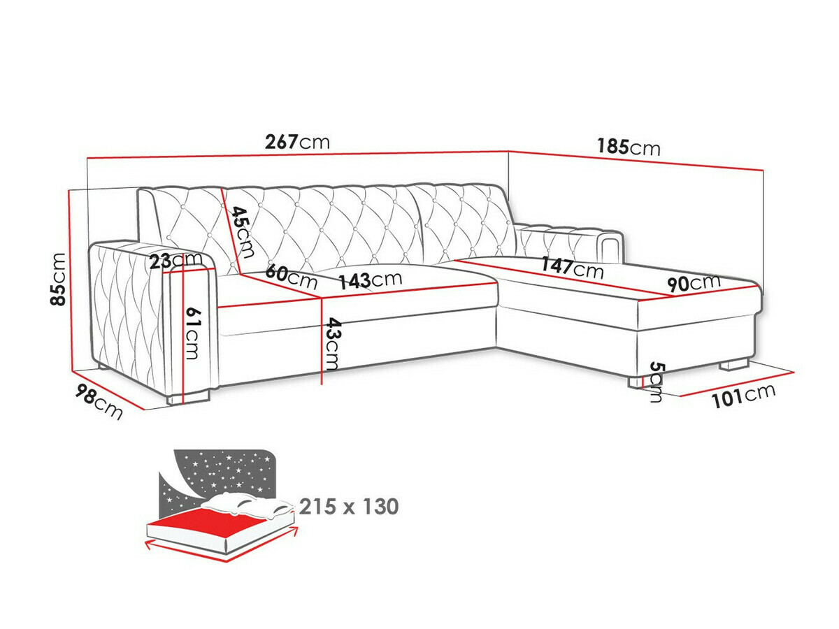 Horn­sófi Columbus 203 (Kronos 22)
