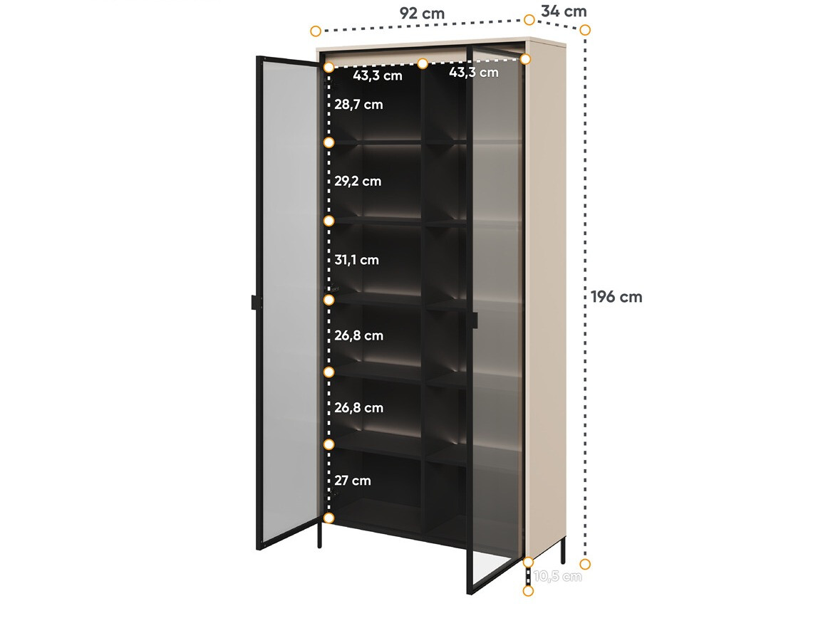 Bókahilla Fernolu 106 (Beige + Svartur)