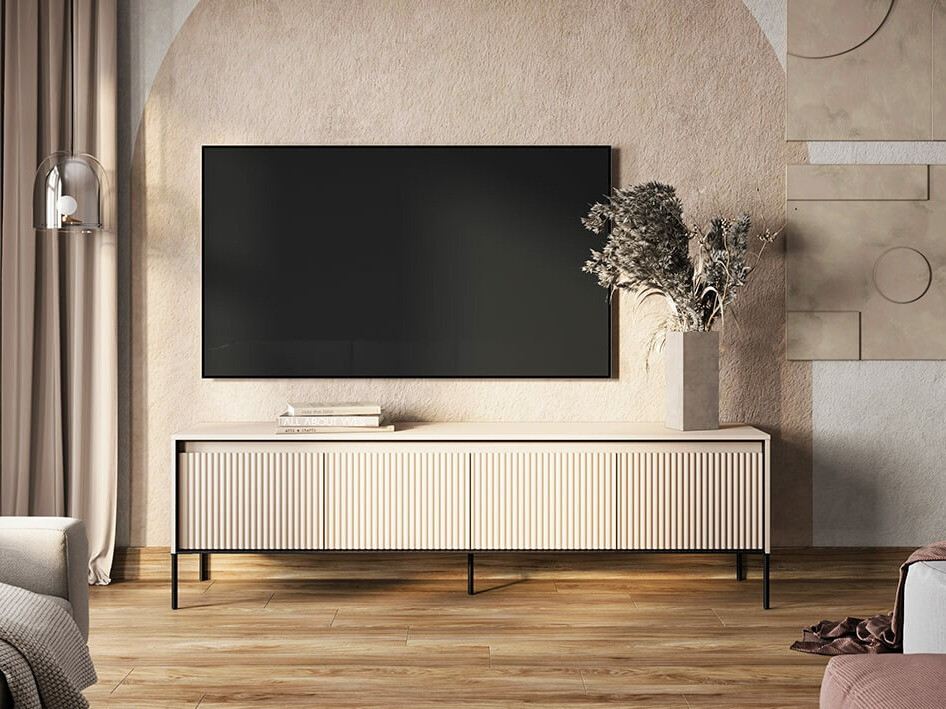 Sjónvarpsskápur Fernolu 105 (Beige + Svartur)