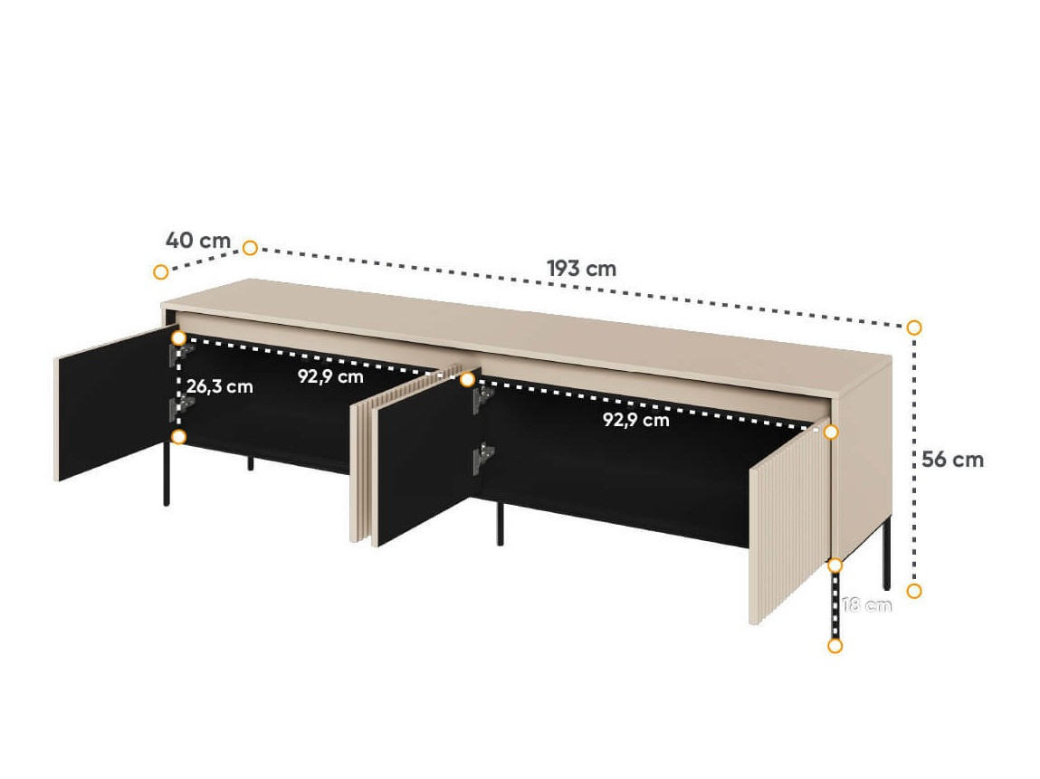 Sjónvarpsskápur Fernolu 105 (Beige + Svartur)