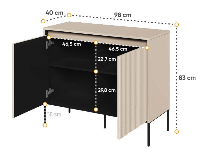 Skenkur Fernolu 101 (Beige + Svartur)