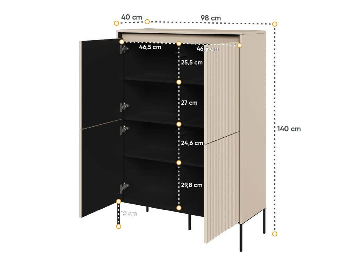 Skenkur Fernolu 102 (Beige + Svartur)