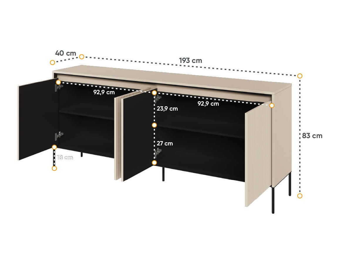 Skenkur Fernolu 103 (Beige + Svartur)