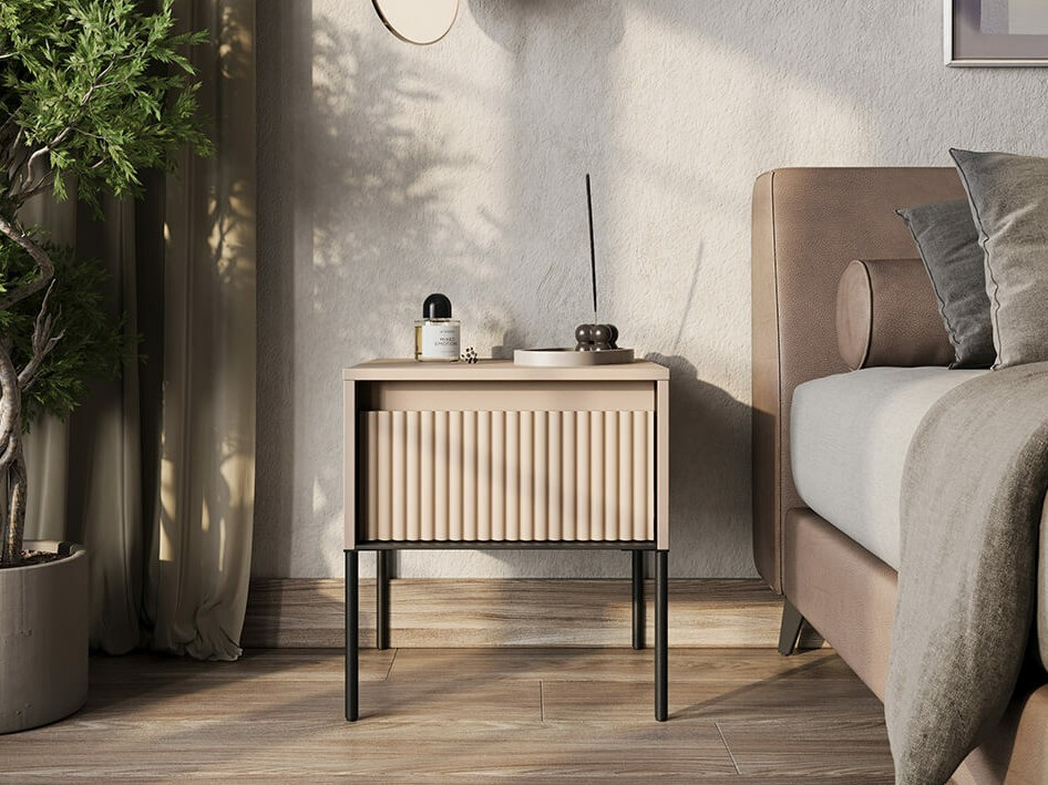 Náttborð Fernolu 111 (Beige + Svartur)