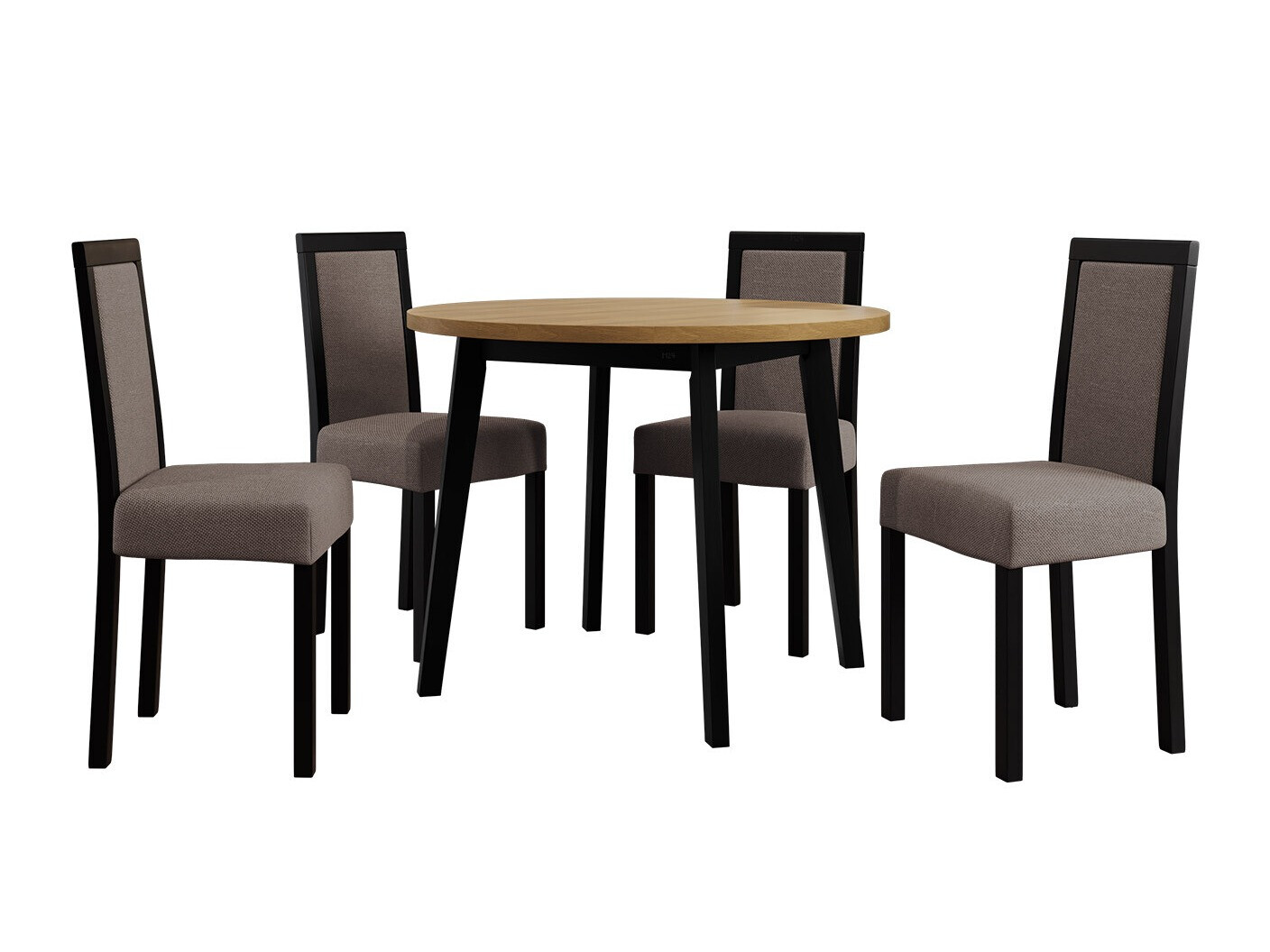 Borðstofusett Victorville 306 (Svartur)