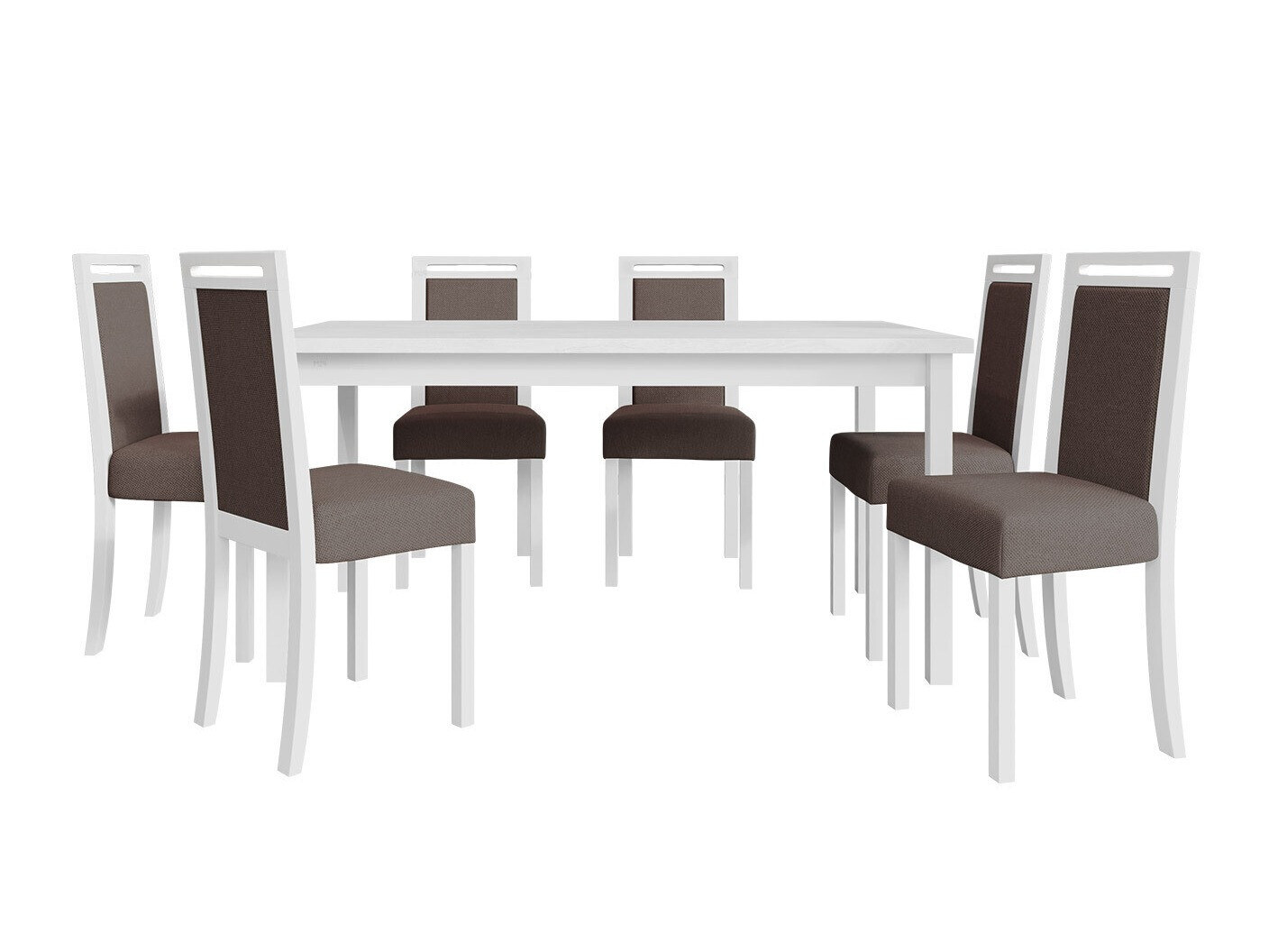Borðstofusett Victorville 308 (Hvítur)