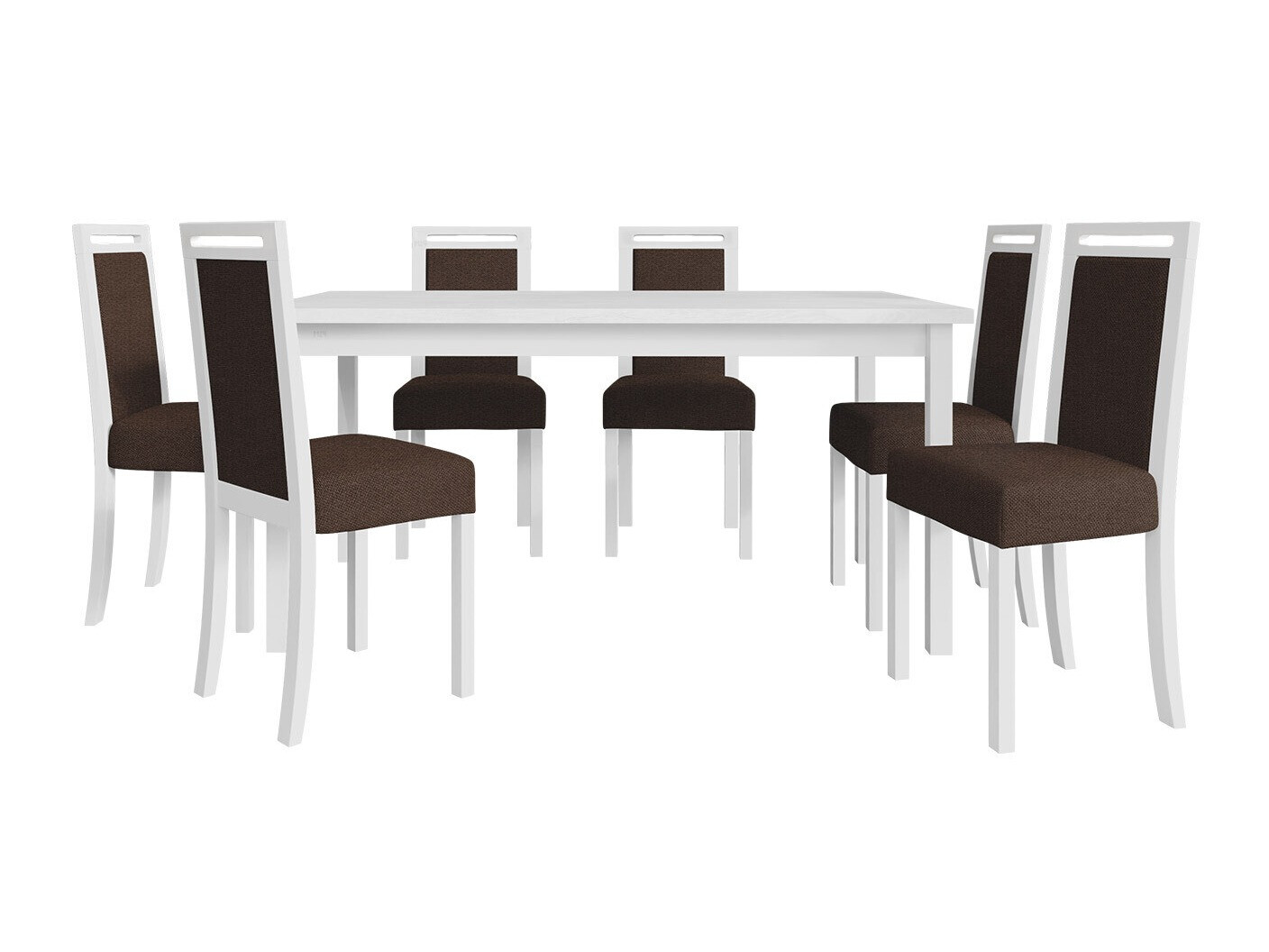 Borðstofusett Victorville 308 (Hvítur)