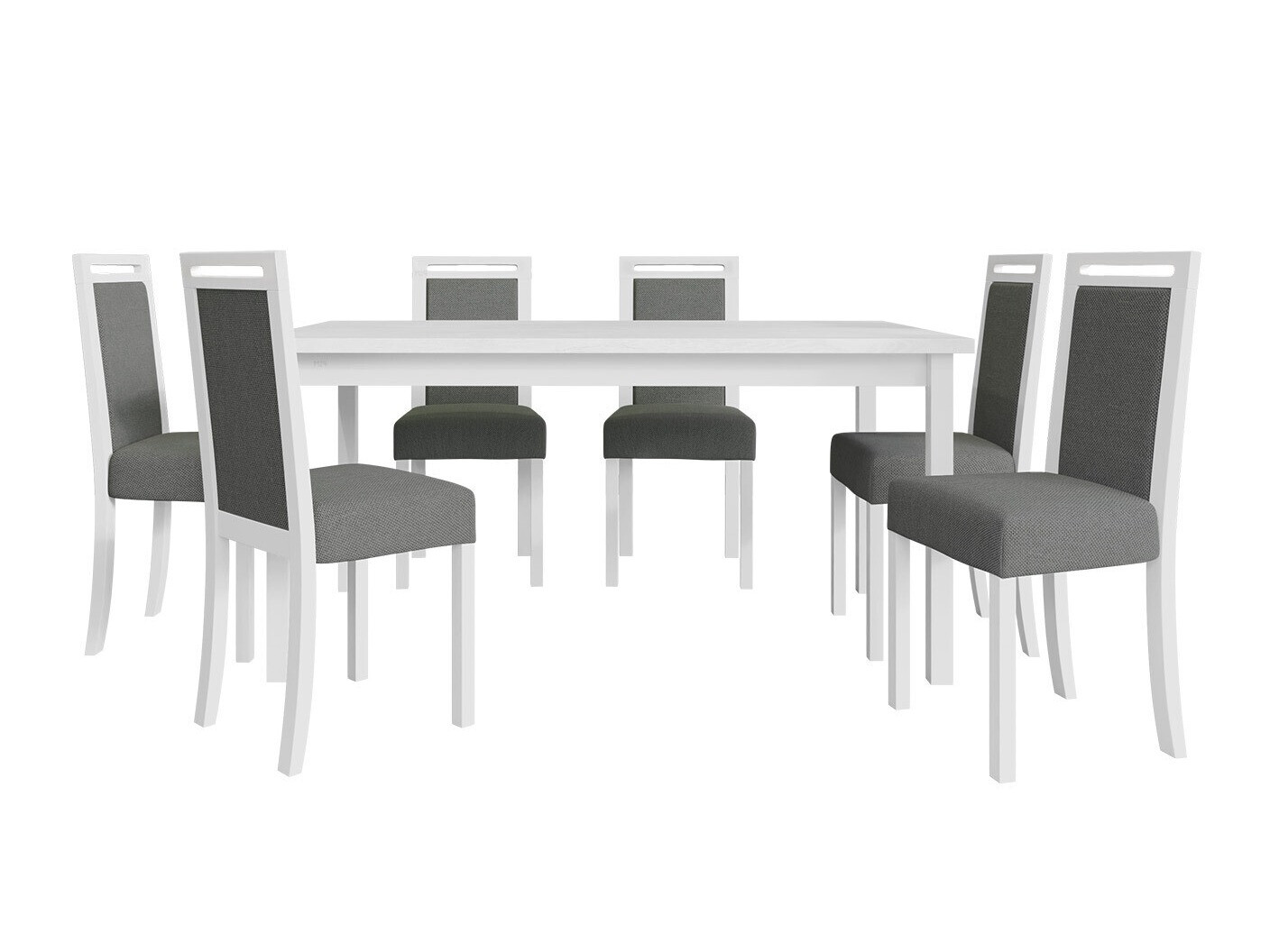 Borðstofusett Victorville 308 (Hvítur)