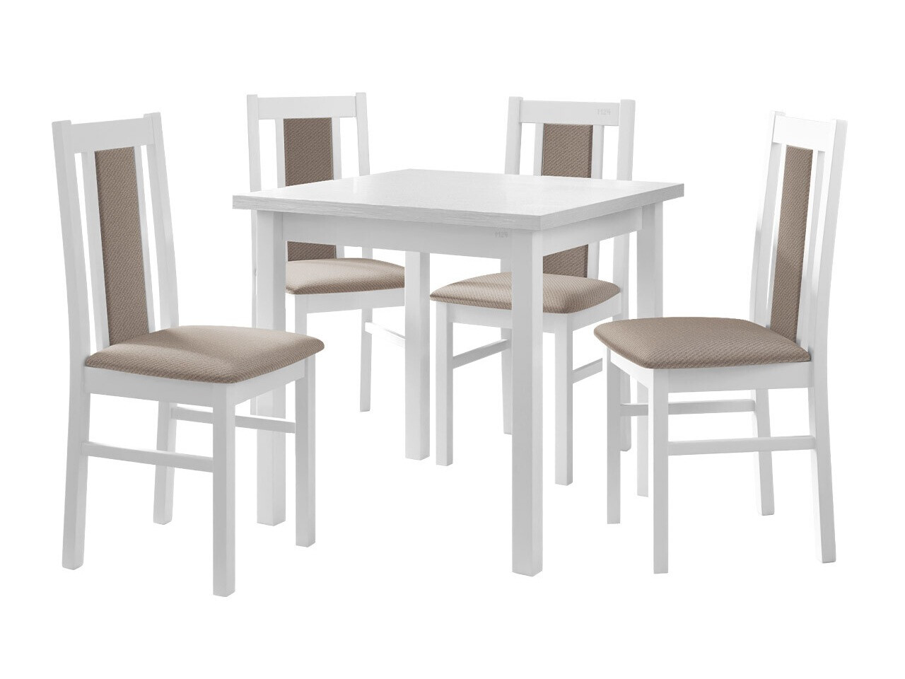 Borðstofusett Victorville 310 (Hvítur)