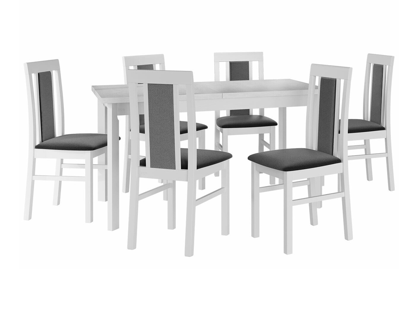 Borðstofusett Victorville 315 (Hvítur)