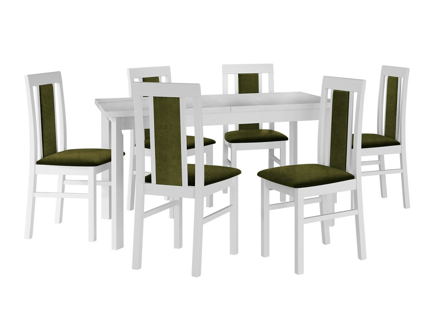 Borðstofusett Victorville 315 (Hvítur)