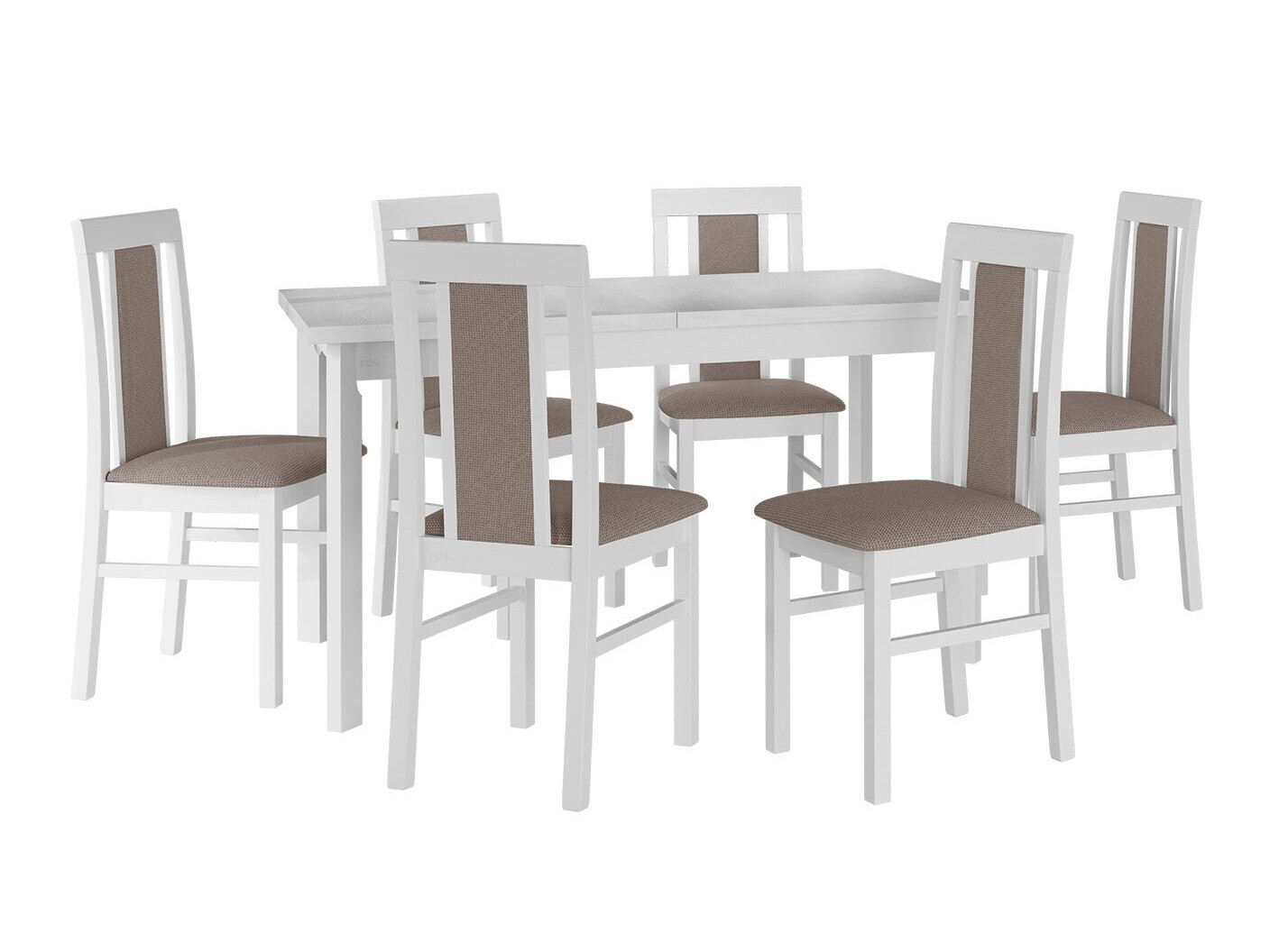 Borðstofusett Victorville 315 (Hvítur)