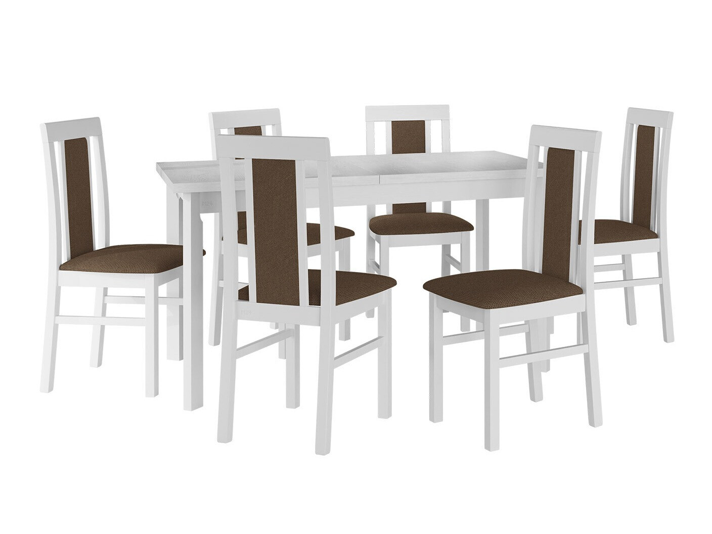 Borðstofusett Victorville 315 (Hvítur)