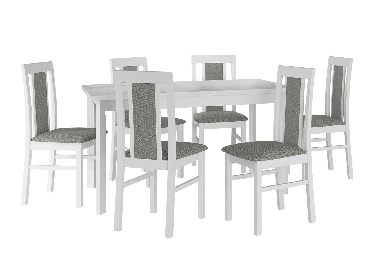 Borðstofusett Victorville 315 (Hvítur)
