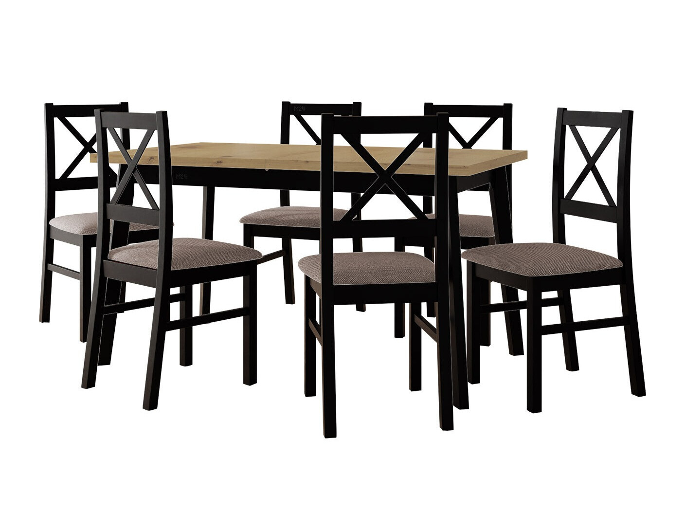 Borðstofusett Victorville 316 (Svartur)