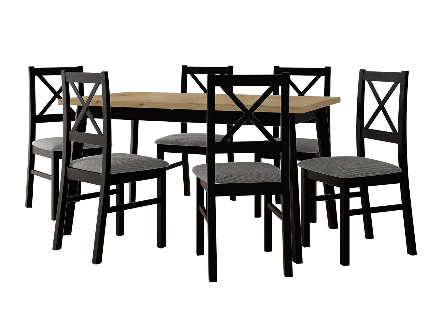 Borðstofusett Victorville 316 (Svartur)