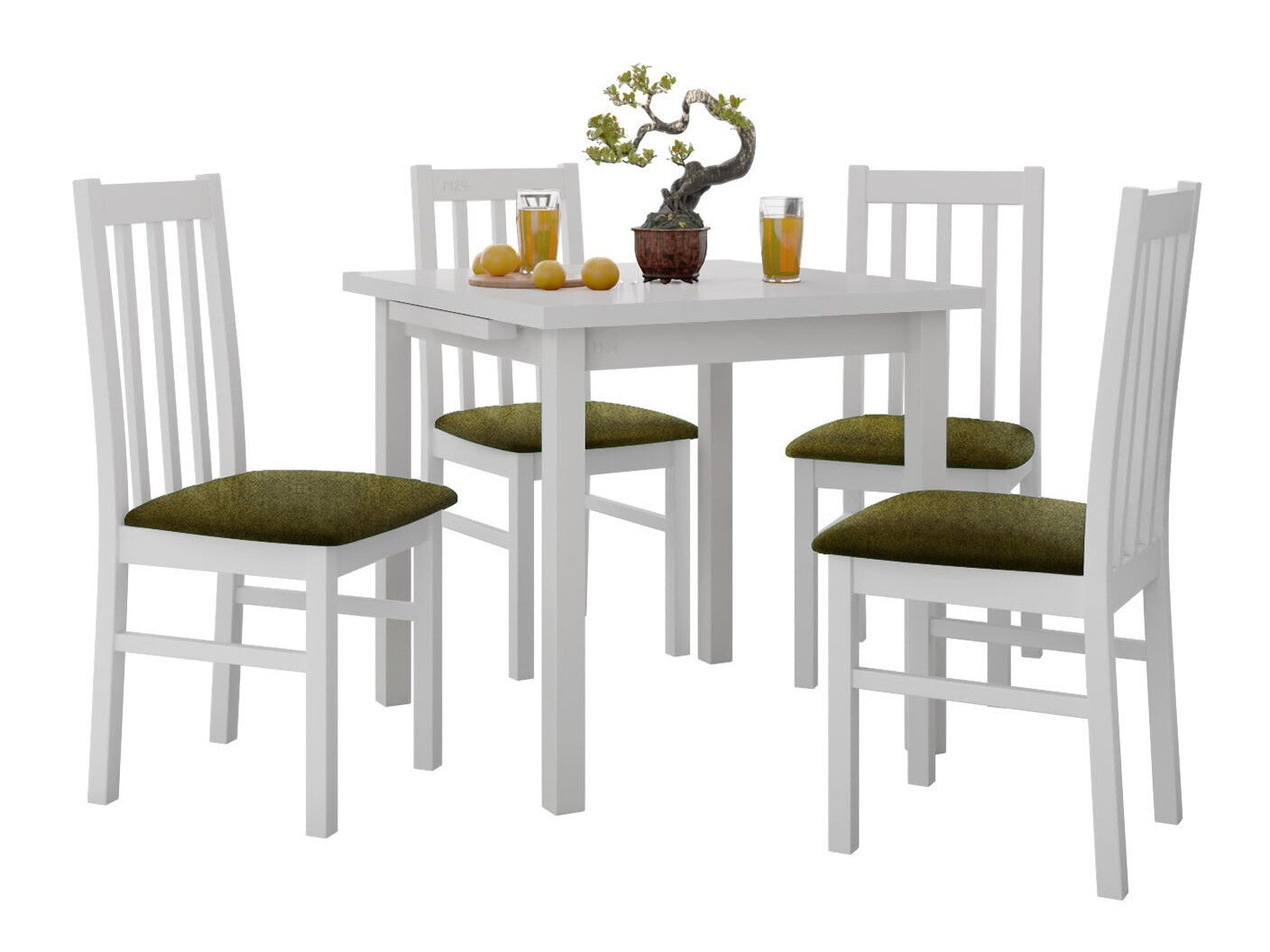 Borðstofusett Victorville 319 (Hvítur)