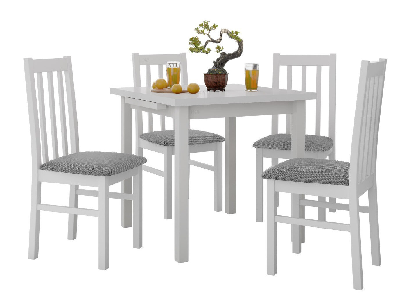 Borðstofusett Victorville 319 (Hvítur)