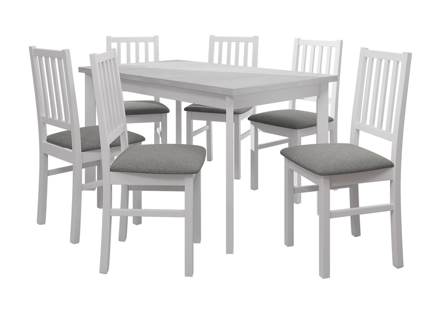 Borðstofusett Victorville 320 (Hvítur)