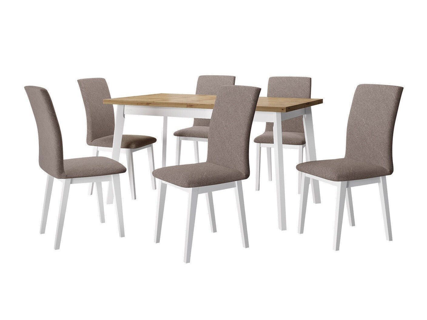Borðstofusett Victorville 321 (Hvítur)