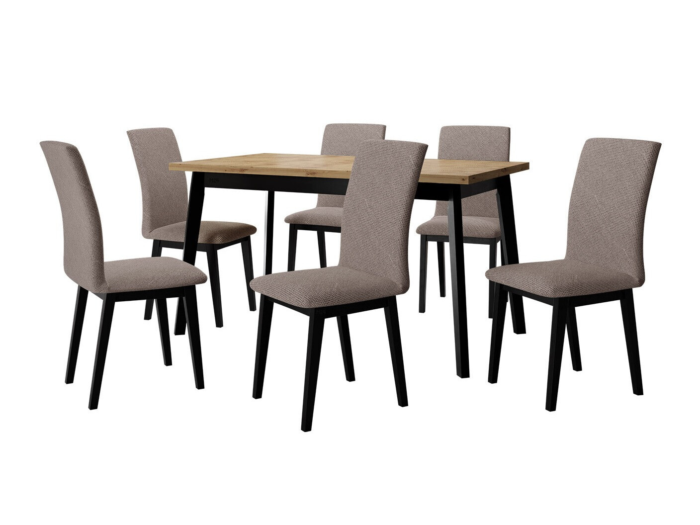 Borðstofusett Victorville 321 (Svartur)