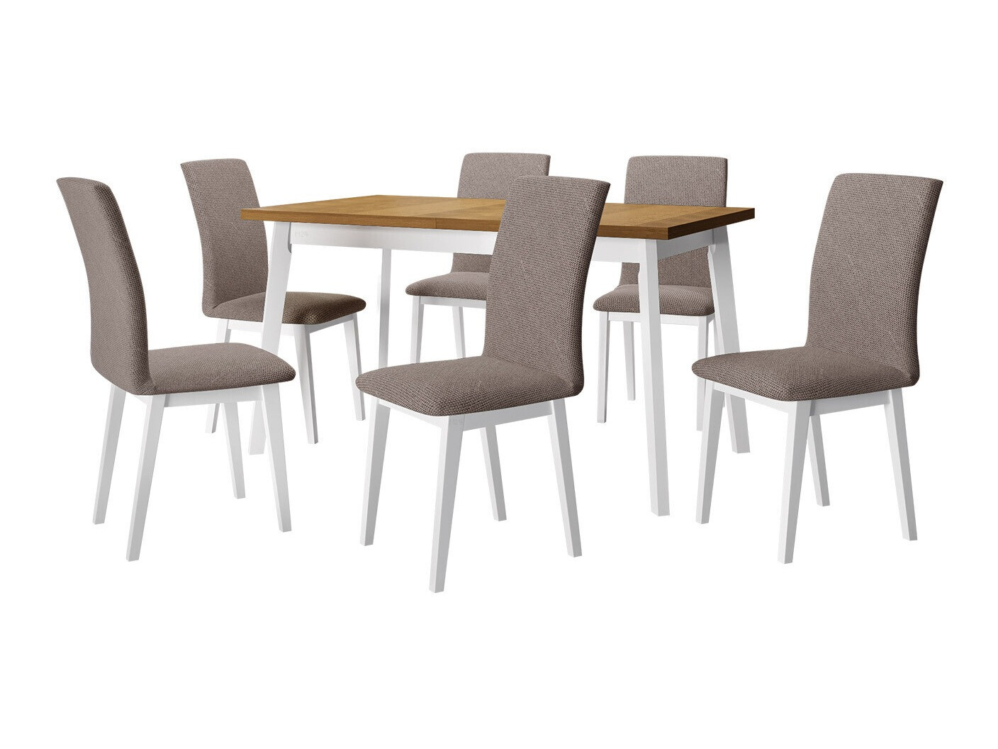 Borðstofusett Victorville 322 (Hvítur)
