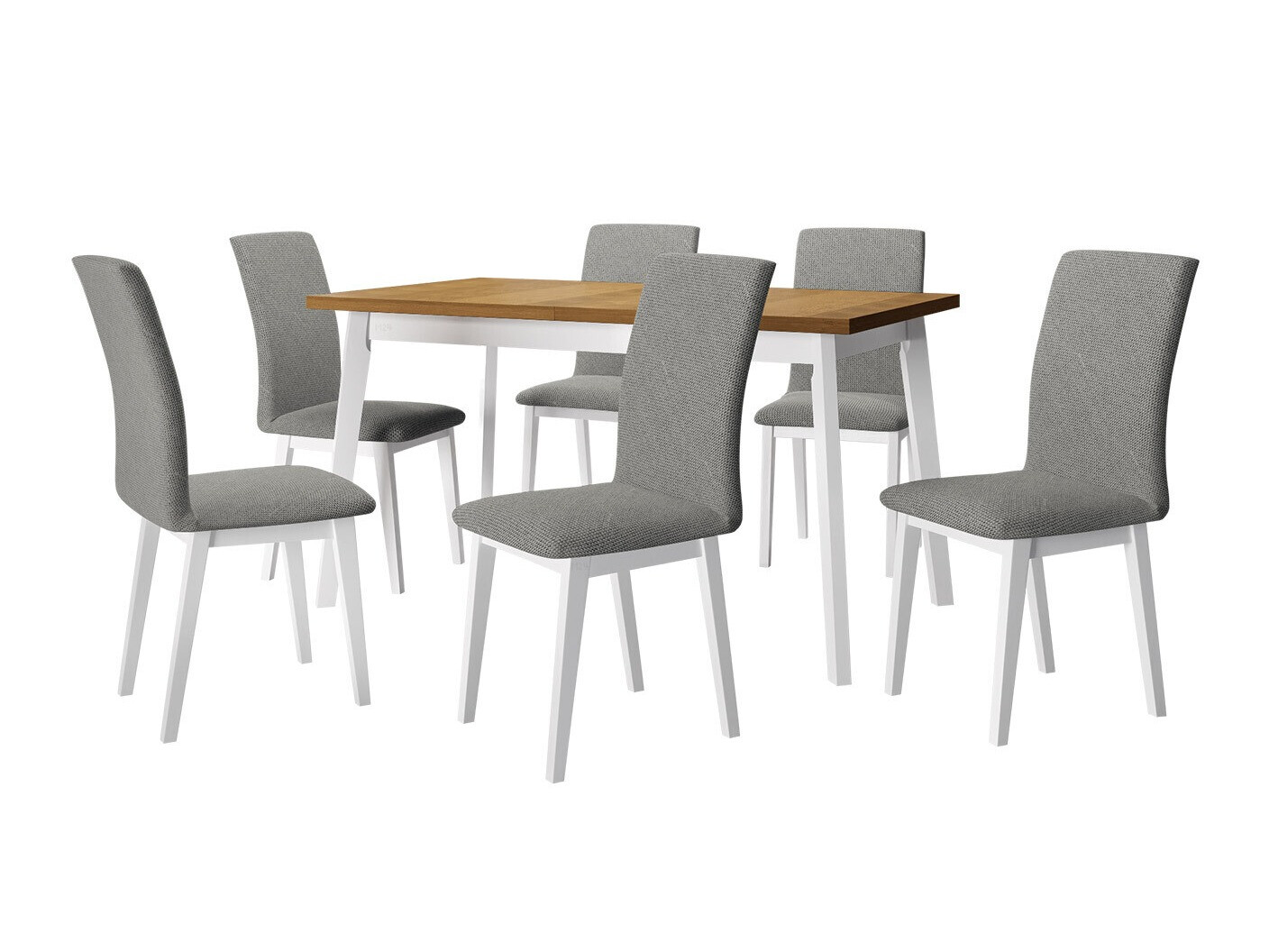 Borðstofusett Victorville 322 (Hvítur)