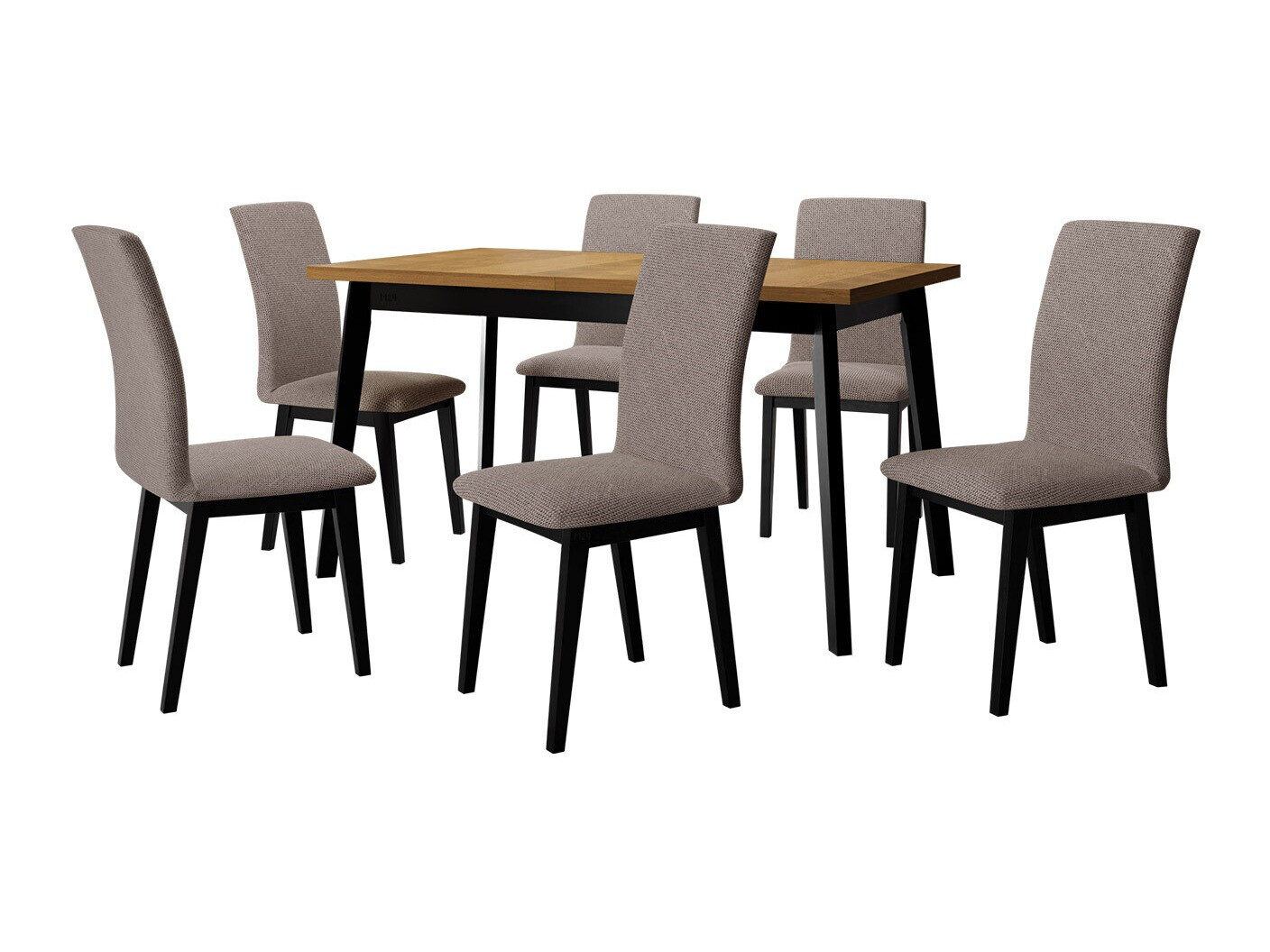 Borðstofusett Victorville 322 (Svartur)